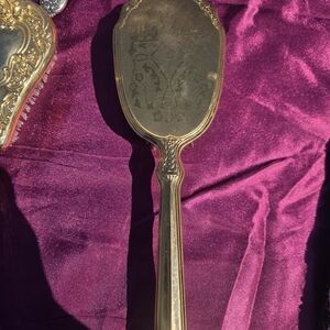 Vintage Gold Floral Accent Vanity Hair Brush